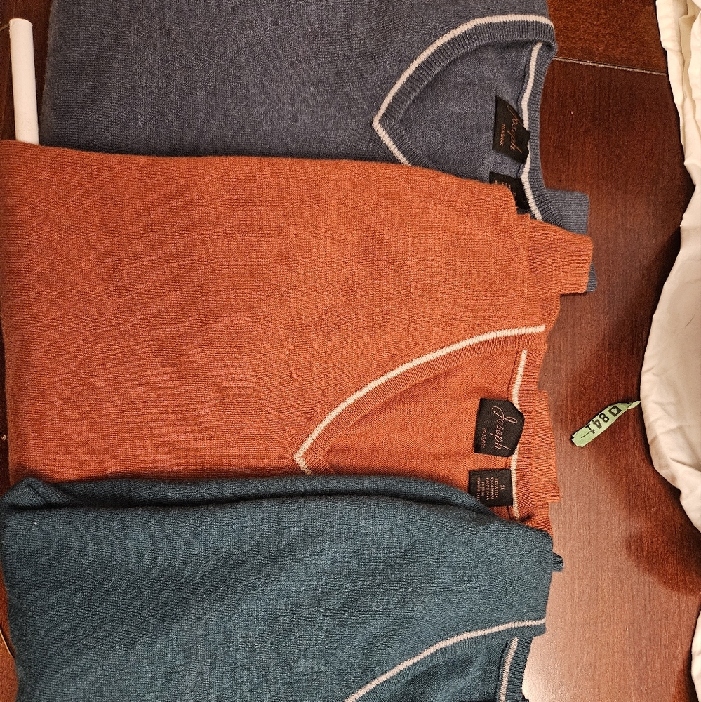 3 Cashmere/Cotton Jos A Banks sweaters